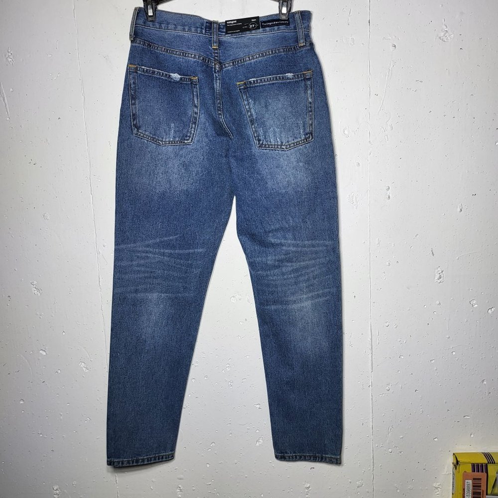 NWT Umgee Womens Mom Distressed Button Fly Medium Wash Denim Blue Jeans‎ Size 27 - Picture 2 of 12